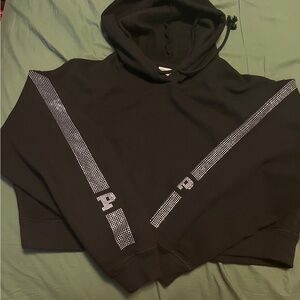 Pink Crop Top Sweatsuit with Embellished Detail